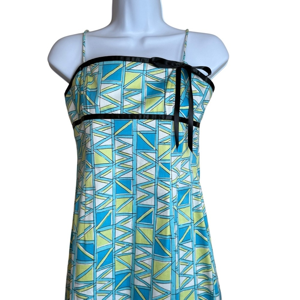 Vintage Becky & Max Y2K‎ Dress Blue Green Size 4 Empire Waist Babydoll Artsy - Picture 4 of 9